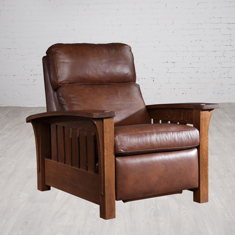 Bow Arm Morris Leather Recliner