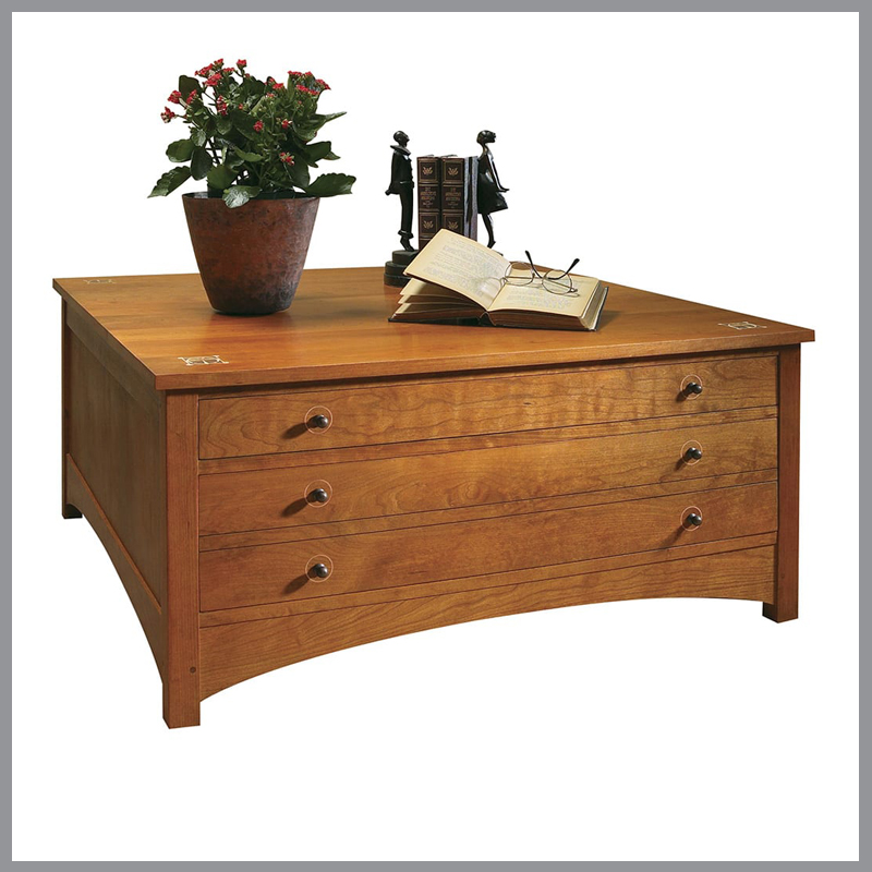 Harvey Ellis Square Storage Cocktail Table