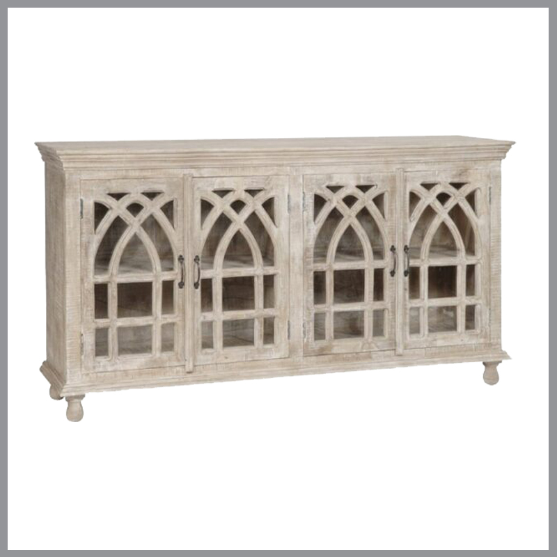 [FURN_8197] Bengal Manor Cathedral Design 4 Door Sideboard