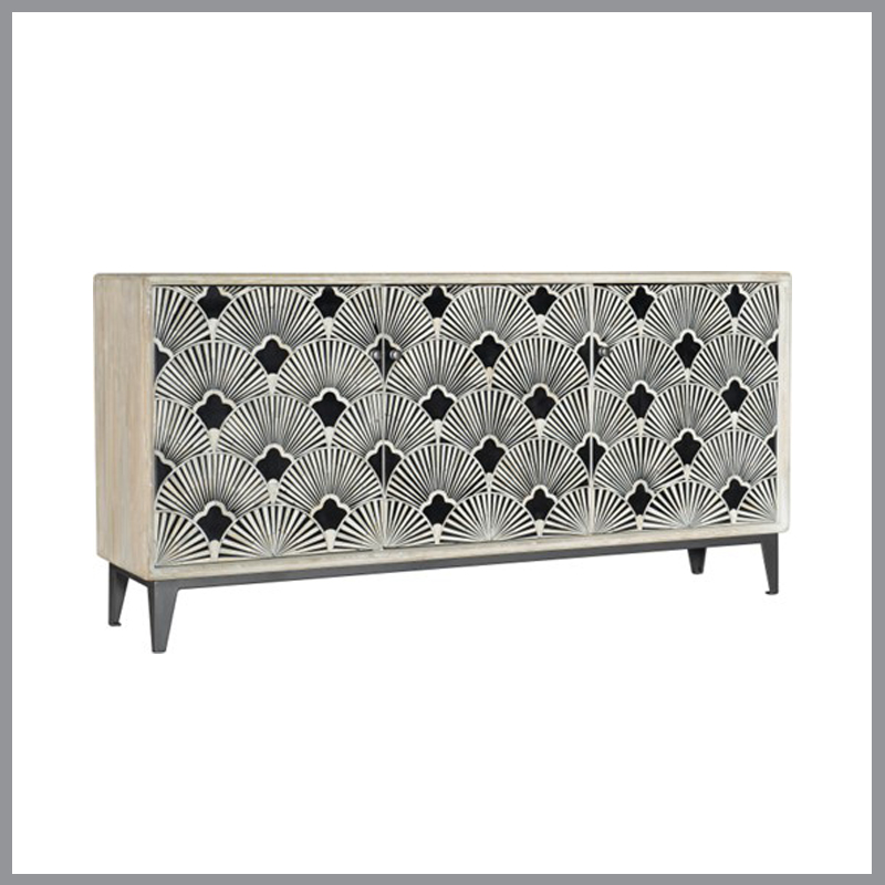 [FURN_8204] Bone Inlay 69in Entertainment Center