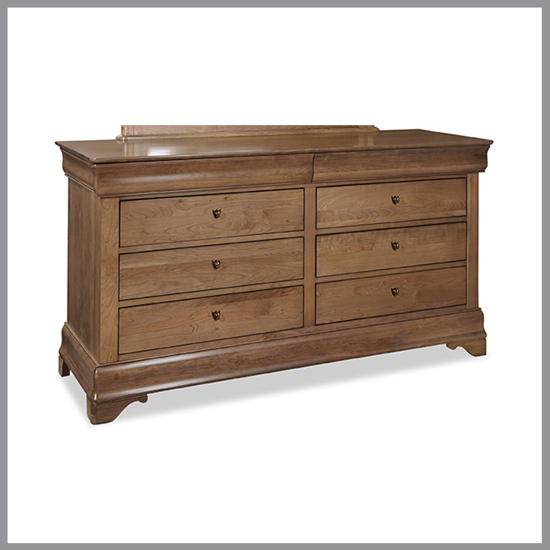 [FURN_8461] Chateau Fontaine 8 Drawer Double Dresser and Mirror