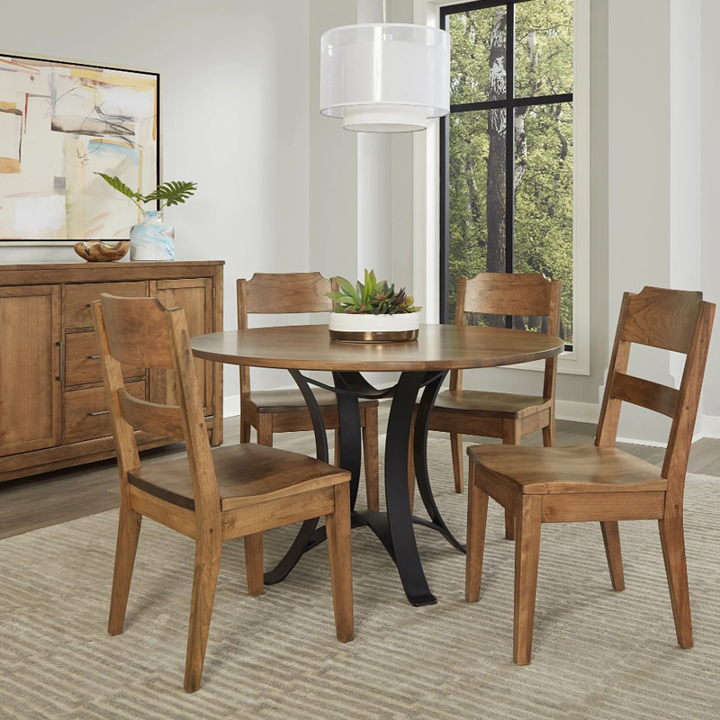 [FURN_8296] Crafted Cherry Pedestal Table