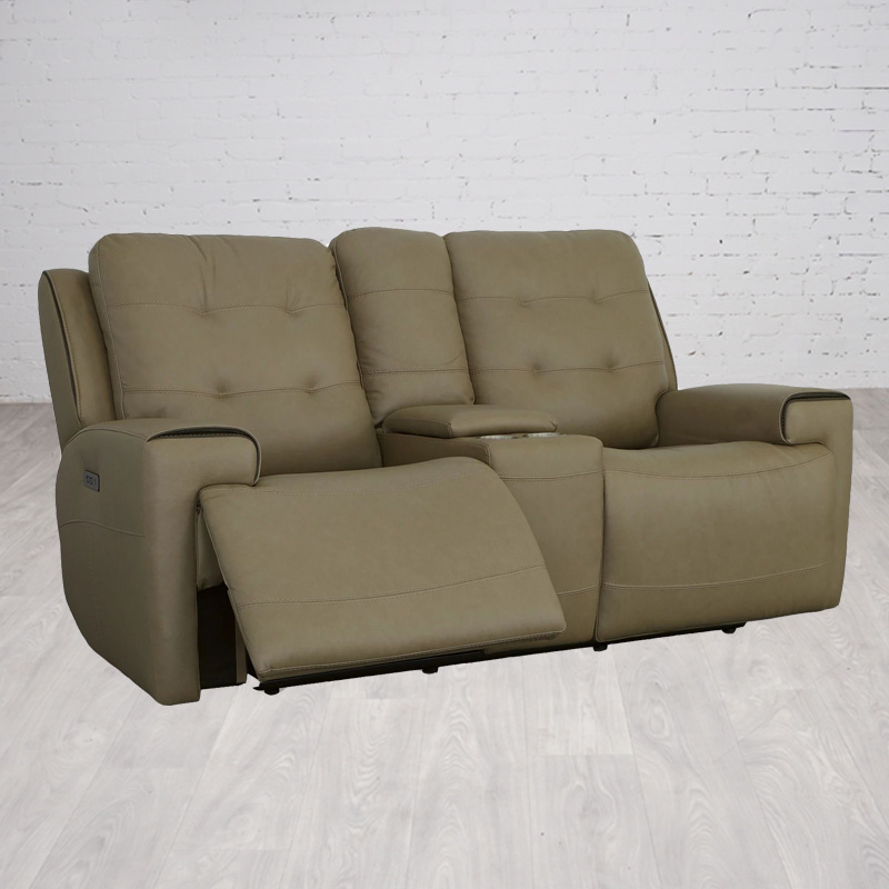 [FURN_8134] Iris Power Reclining Loveseat w/ Console and Power Headrest