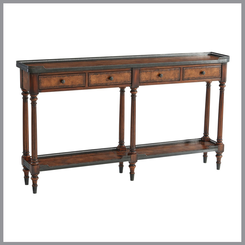 [FURN_8563] Louis XVI Leather Console Table