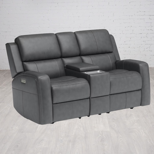 [FURN_8140] Linden Power Reclining Loveseat with Console, Power Headrest, Lumbar, and Zero Gravity