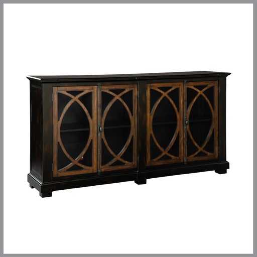 [FURN_8201] Four Door Circle Lattice Entertainment Center