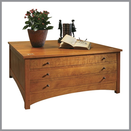[FURN_8280] Harvey Ellis Square Storage Cocktail Table