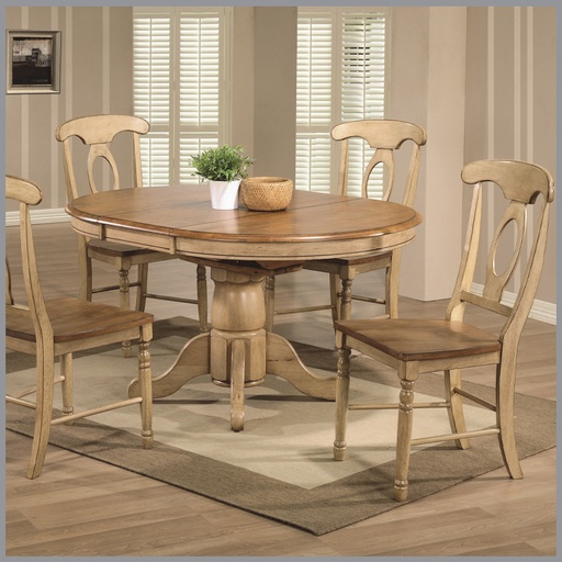 [FURN_8319] Quails Run 42&#8243; Round Pedestal Table w/ 15&#8243; Leaf