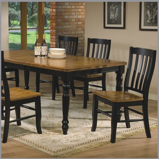 [FURN_8321] Quails Run 42&#8243; x 60&#8243;Rectangular Leg Table w/1-18&#8243; Leaf