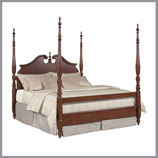 [FURN_8431] Hadleigh Rice Carved Poster Bed