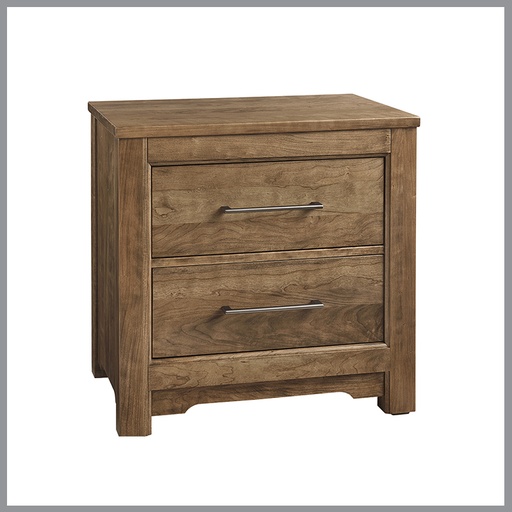 [FURN_8531] Crafted Cherry 2 Drawer Nightstand