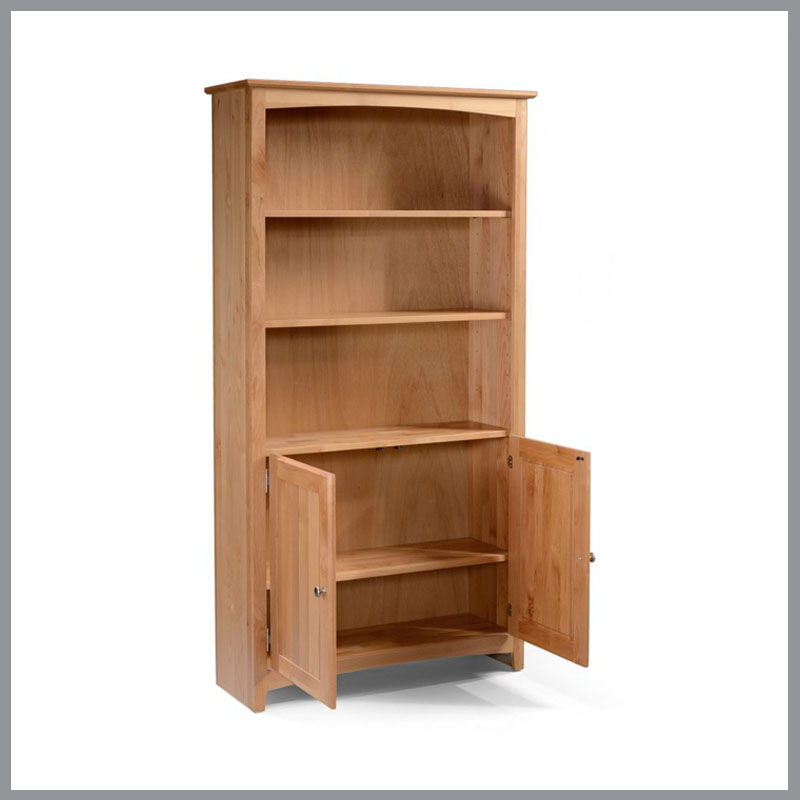 [FURN_8610] 26-Inch Wide Alder Standalone Bookcase w/Doors