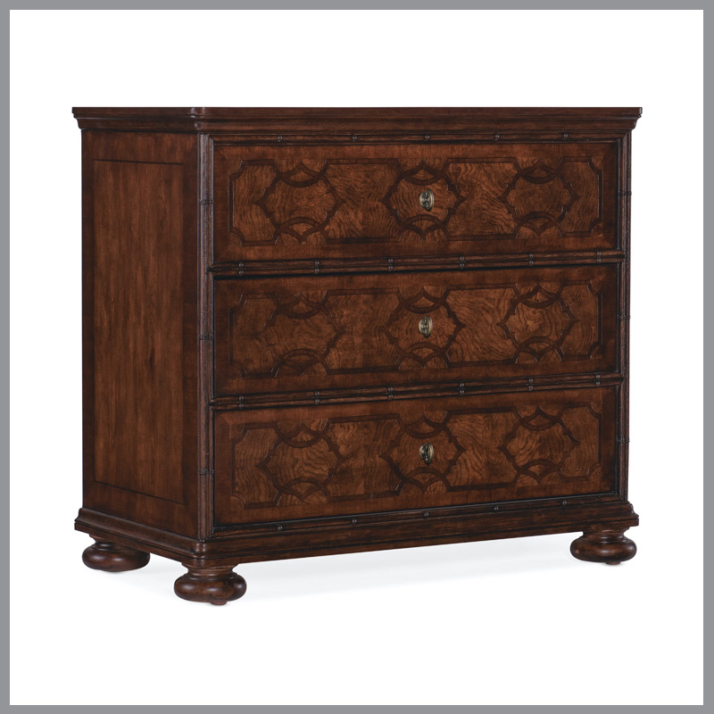 Charleston Three-Drawer Nightstand with Inlays